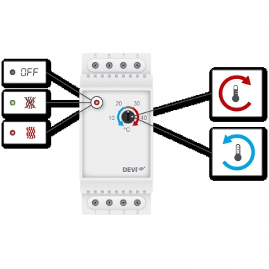 Termostatas DEVIreg 330, reguliavimo ribos +5...+45 °C 3